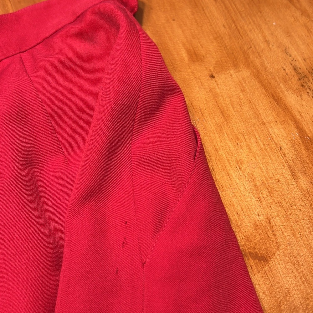 Liz Claiborne Preppy Corporate Red 100% Wool Pleated Pencil Skirt Vintage 80/90s - Picture 7 of 11